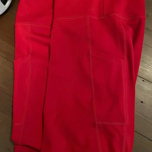 ZYIA Active Red and White Leggings - Picture 4 of 5